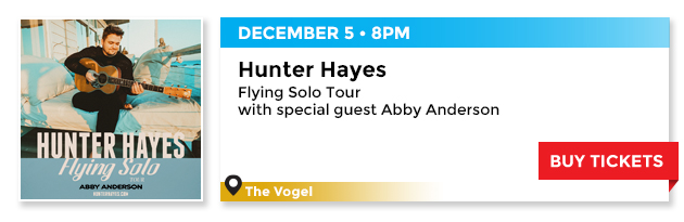 25% off select Hunter Hayes tickets
