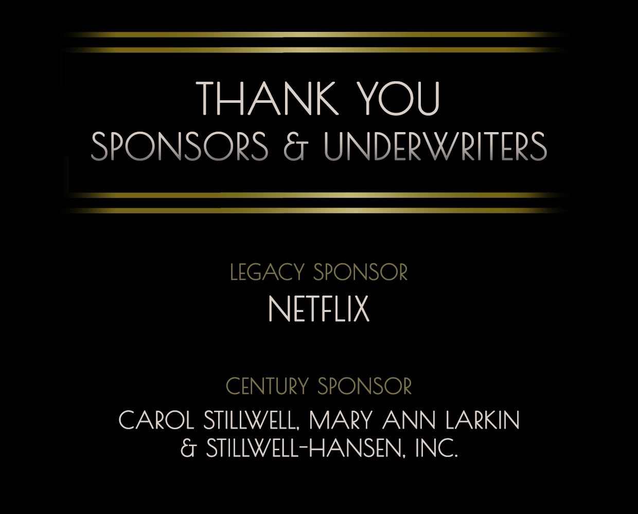 thank you sponsors